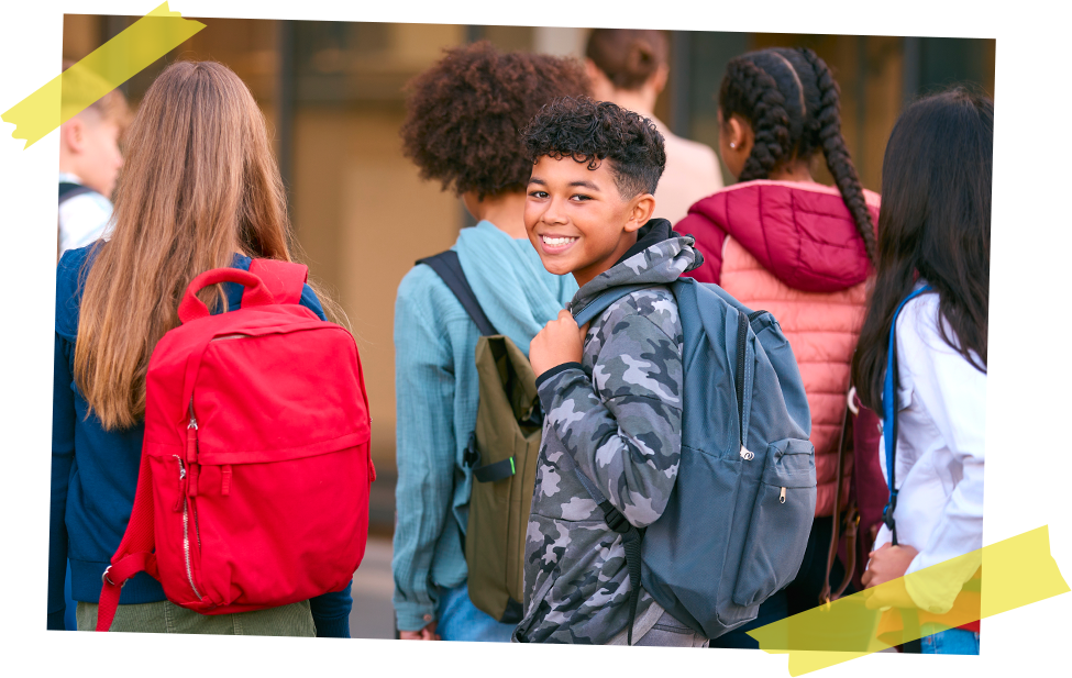 Photo of Kids Walking Into a School